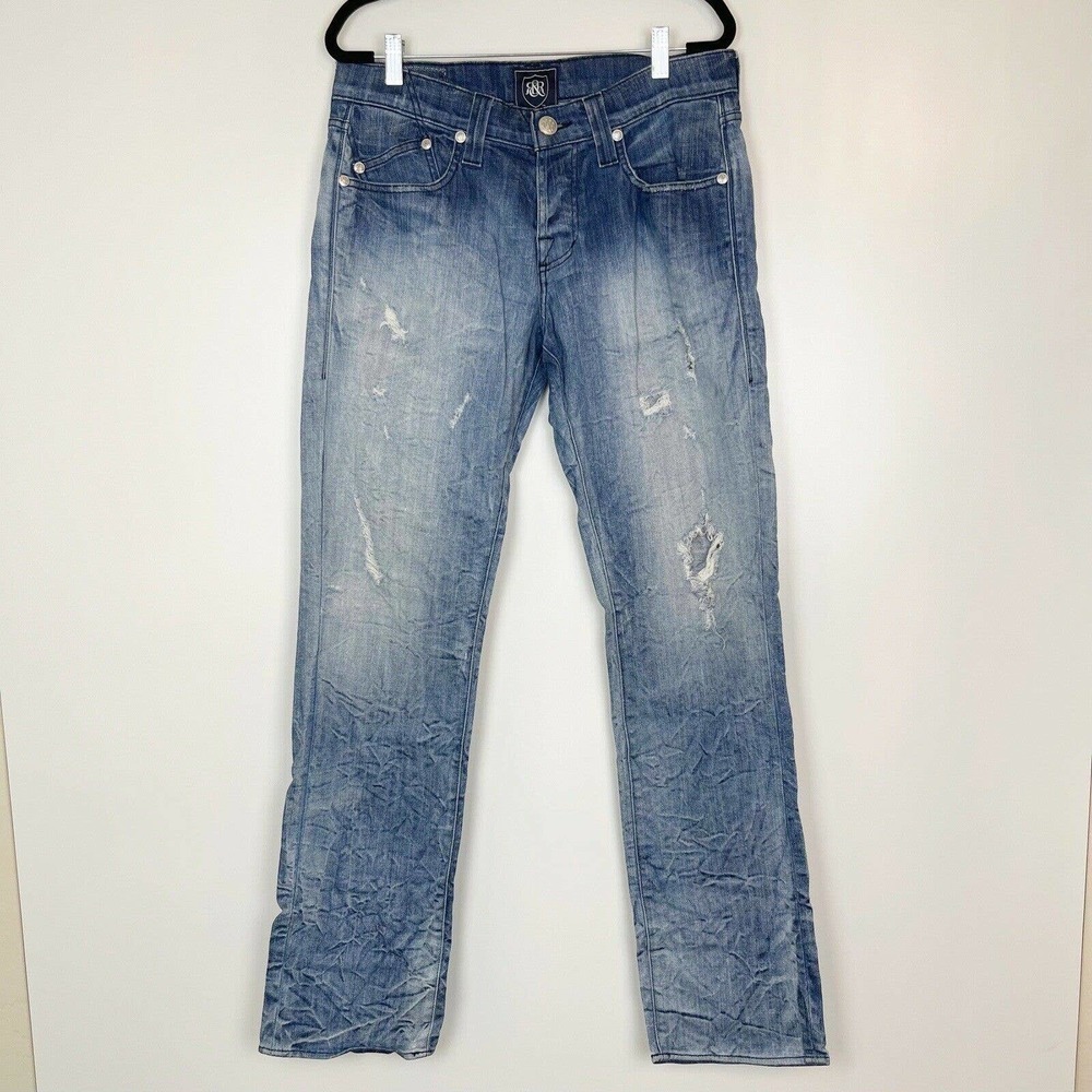 Men's Rock & Republic Vaughn Jeans Distressed Straight Leg Size 33